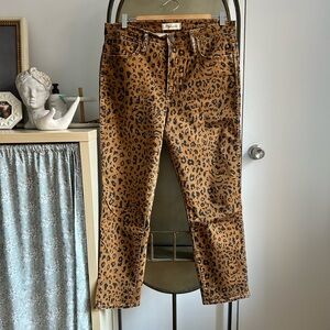 Madewell animal print stovepipe jeans